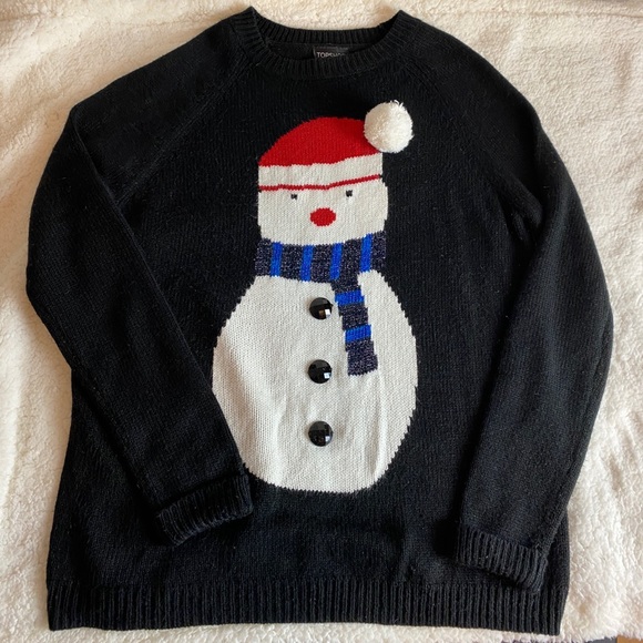 Topshop Snowman Sweater size 6 - Picture 1 of 6